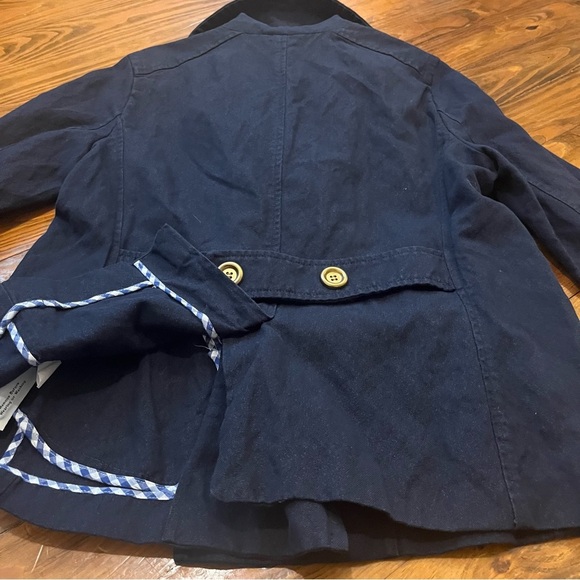 JCrew Women’s Indigo Blue Metallic ThreadDouble Breasted Peacoat Denim Jacket 12 - Picture 13 of 16